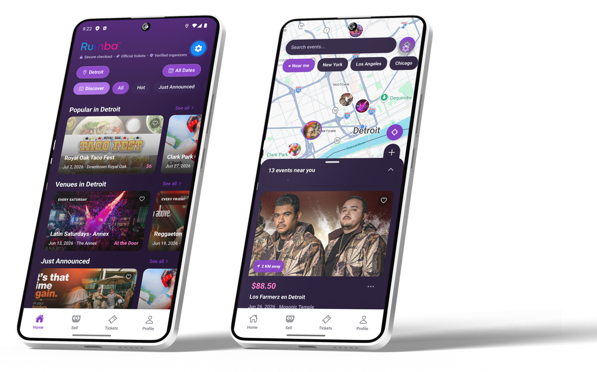 Rumba app on iOS and Android
